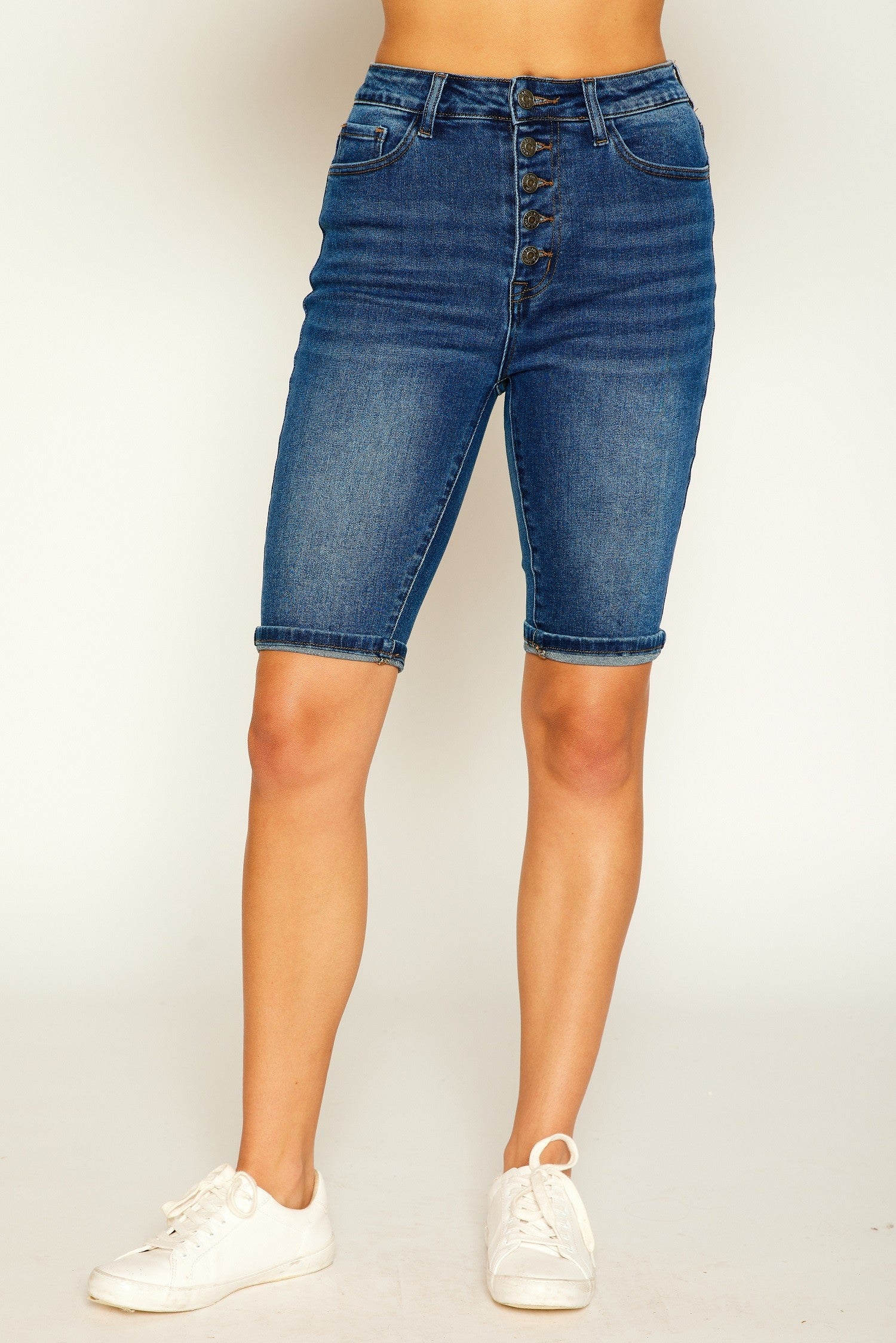Signature Stretch Bermuda Shorts jeans Tea n Rose- Tilden Co.