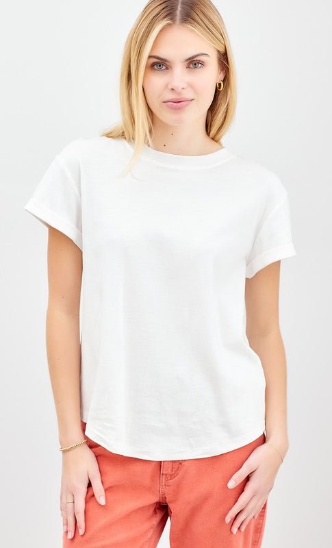 Jane Simple Short Sleeve T-Shirt- Final Sale White / Small White Small shirt Polagram- Tilden Co.