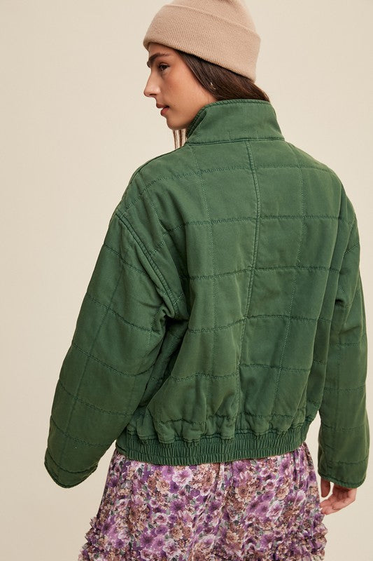 Green Quilted Denim Jacket    Coats & Jackets Listicle- Tilden Co.