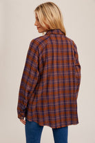 Oversize Button Down Plaid Shirt Shirts & Tops Hem & Thread- Tilden Co.