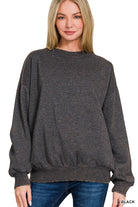 Acid Wash Fleece Pullover Shirts & Tops Zenana- Tilden Co.