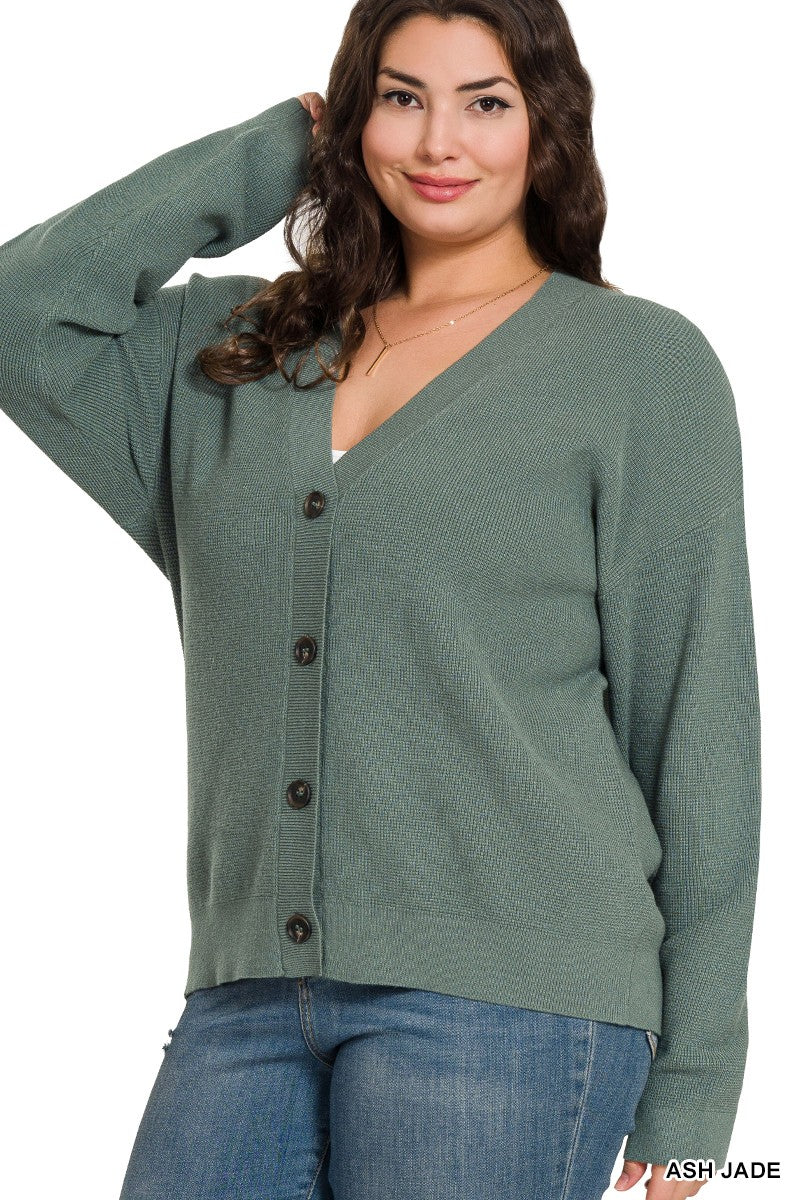 Sweater Cardigan    Long Sleeve Shirts and Tops Zenana- Tilden Co.