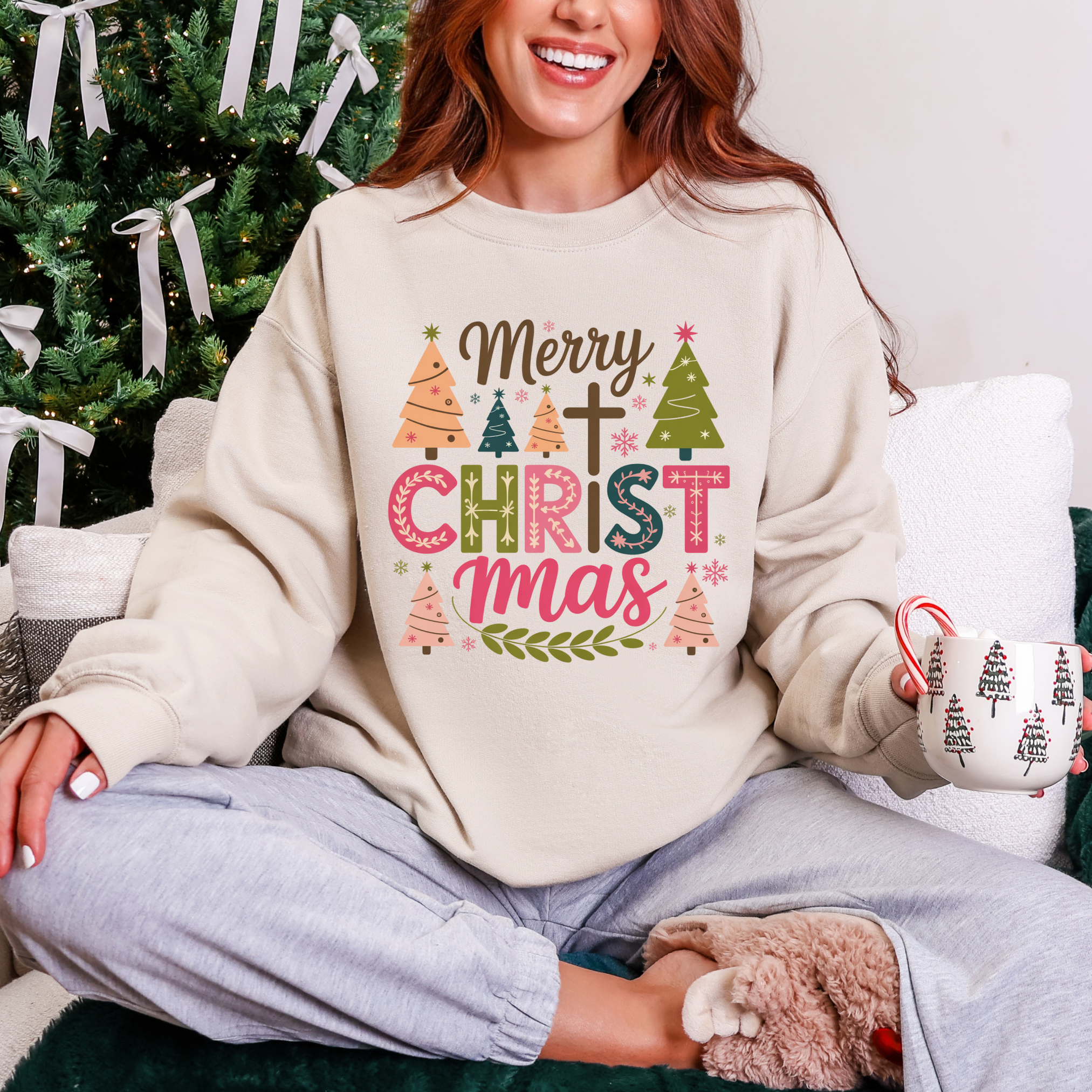 CHRIST-mas Graphic Tee and Sweatshirt Womens Ave Shops- Tilden Co.