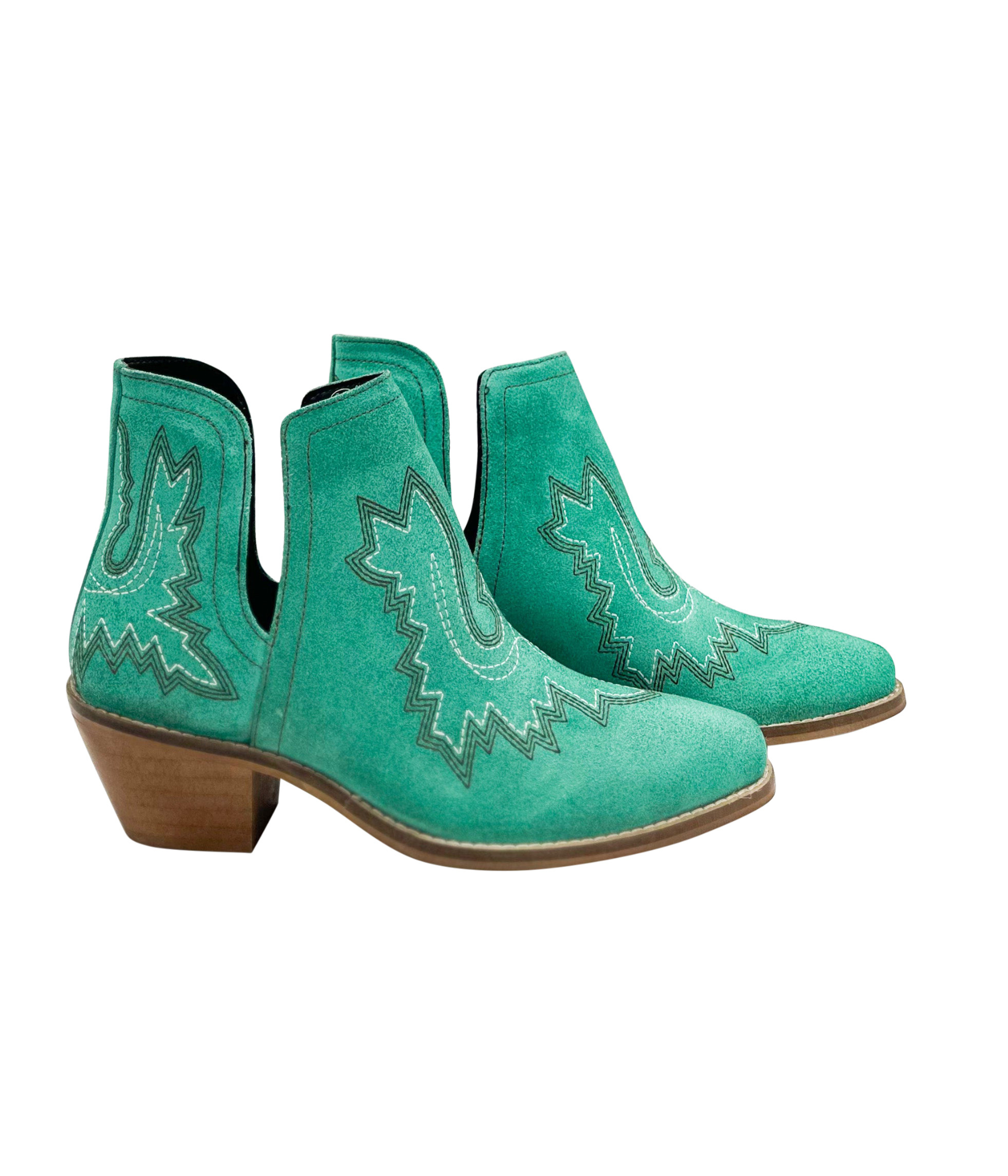 Kickin' Booties in Turquoise Suede 110 Fashion Boots Naughty Monkey- Tilden Co.