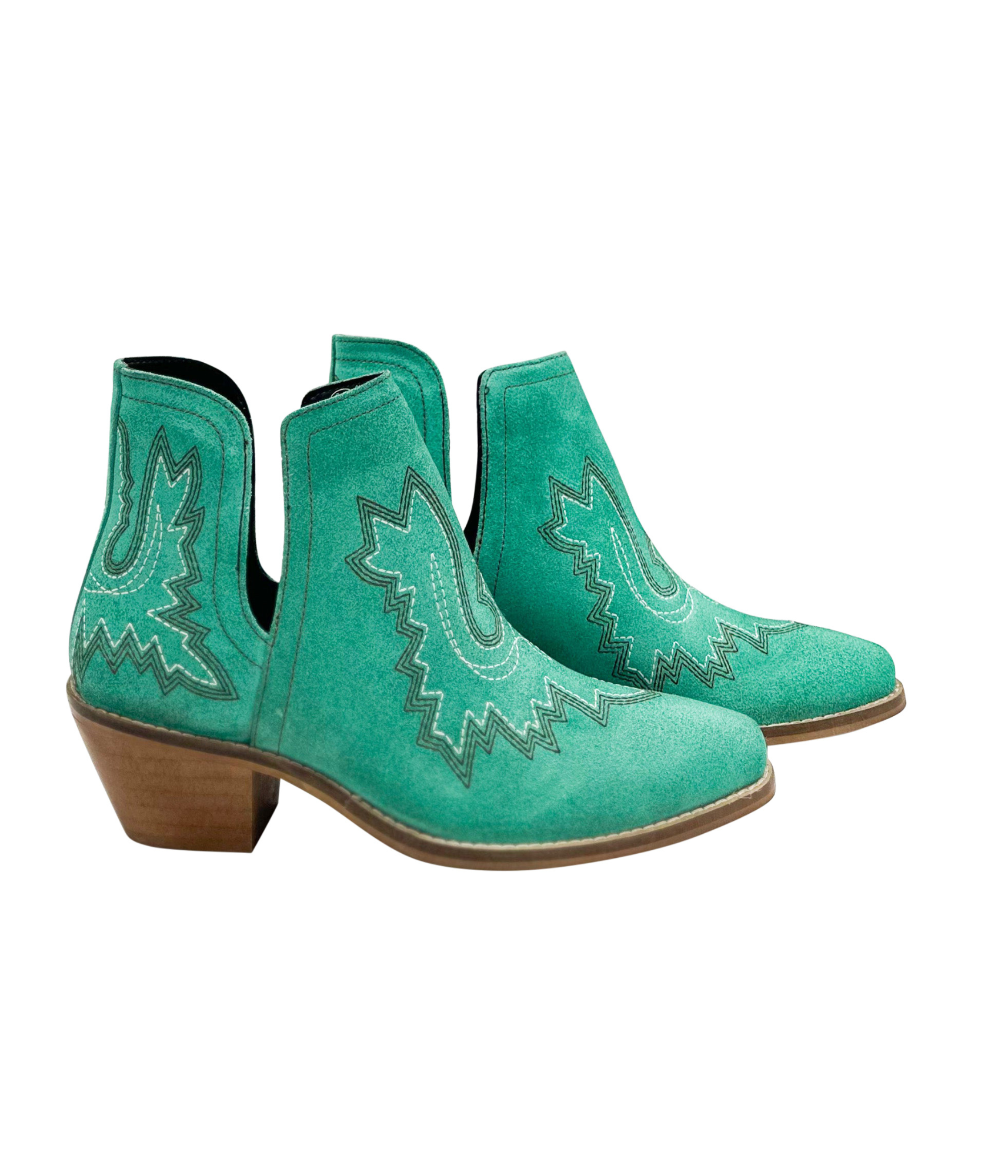 Kickin' Booties in Turquoise Suede    Shoes Ave Shops- Tilden Co.