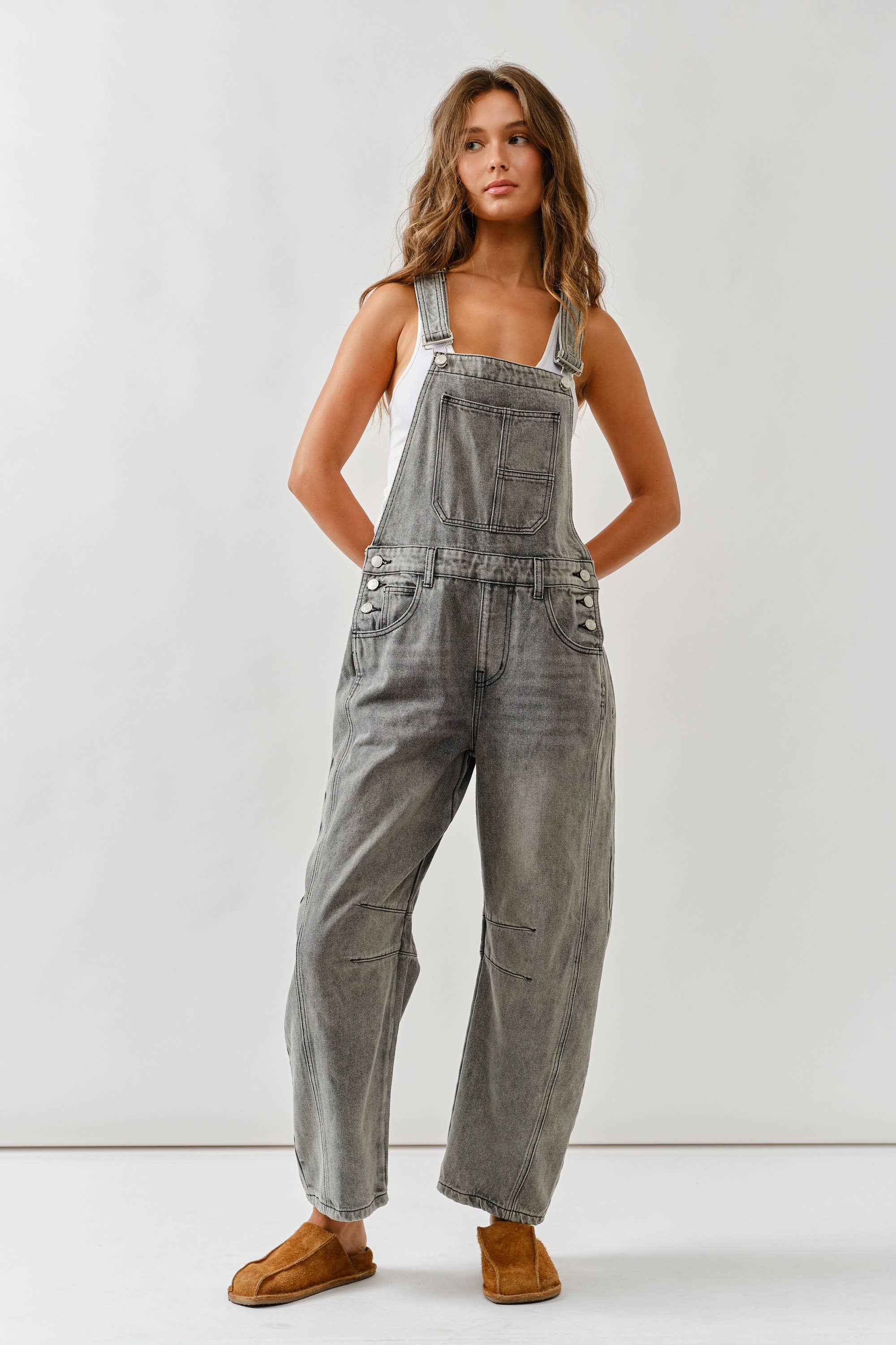Slouchy Relax Fit Overalls Small Small Aaron & Amber- Tilden Co.