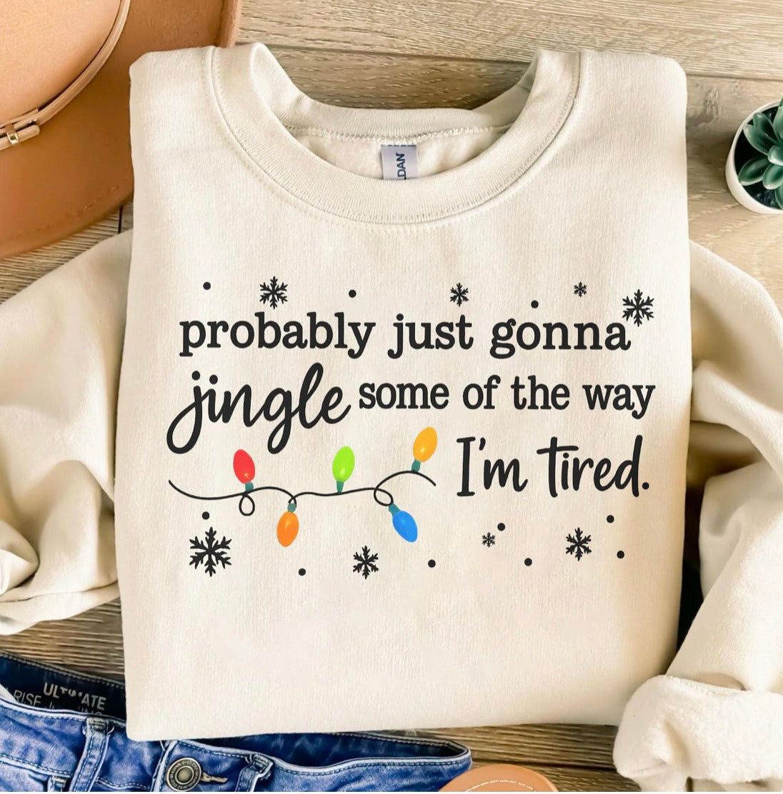 Jingle Some of the Way Graphic Tee and Sweatshirt Womens Ave Shops- Tilden Co.
