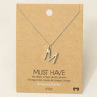Bubble Letter Necklace Silver / M Silver M Necklace Fame Accessories- Tilden Co.