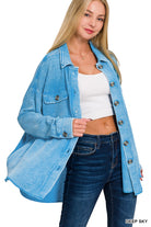 Urban Edge Waffle Shacket Cardigan Zenana- Tilden Co.