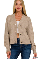 Driftwood Days Cardigan Heather Cocoa / Small Heather Cocoa Small Sweater Zenana- Tilden Co.