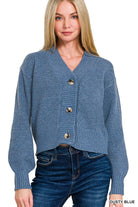 Driftwood Days Cardigan Dusty Blue / Small Dusty Blue Small Sweater Zenana- Tilden Co.