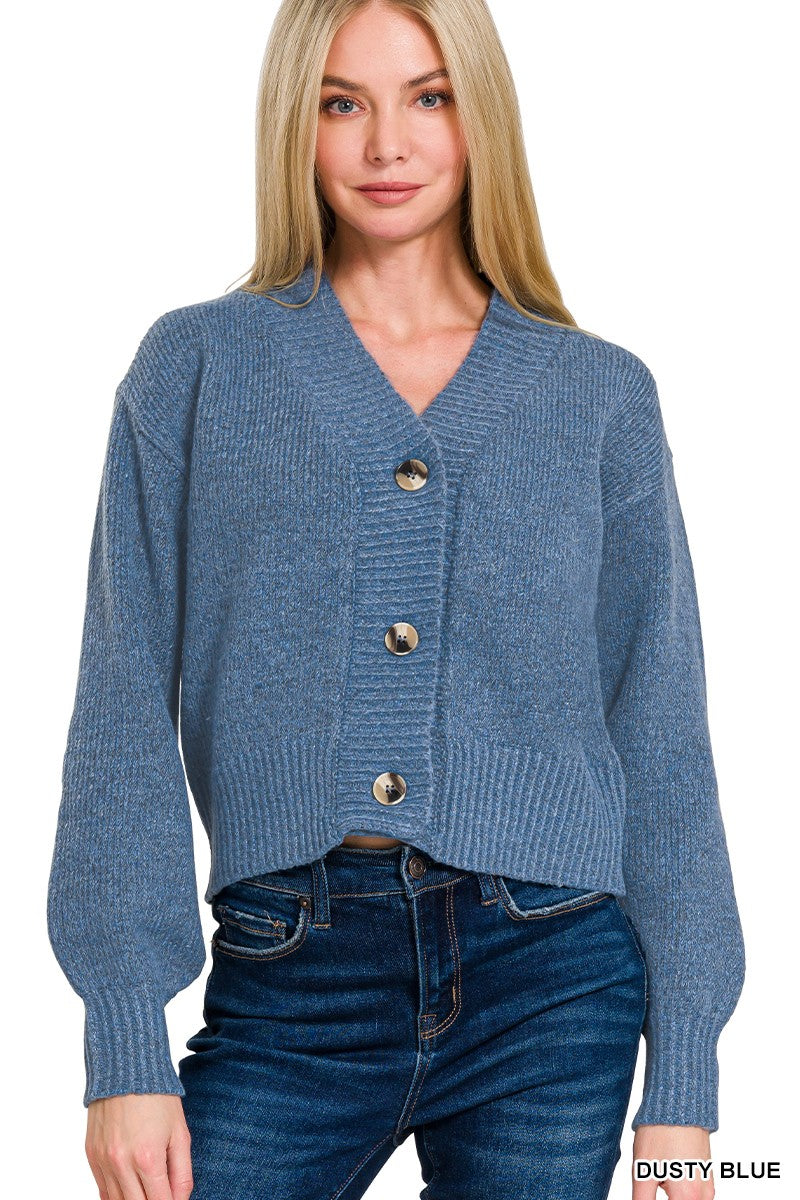 Driftwood Days Cardigan Dusty Blue / Small Dusty Blue Small Sweater Zenana- Tilden Co.
