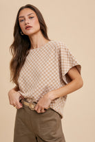 Check & Chill Dolman Knit Top Short Sleeve Top AnnieWear- Tilden Co.