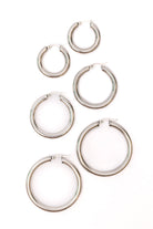 Day to Day Hoop Earrings Set in Silver    Accessories Ave Shops- Tilden Co.