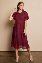 Embroidered Mesh Dress Dress Tea n Rose- Tilden Co.