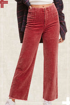 Corduroy Pants with Raw Hemline    Casual Pants La Miel- Tilden Co.