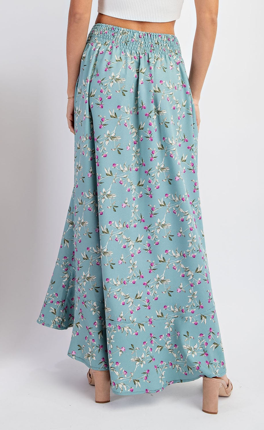 Floral Button Down Maxi Skirt in Sage    Skirt eesome- Tilden Co.