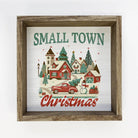 Small Town Christmas - Christmas Canvas Art - Wood Framed 11x11" Small Canvas Art with Wood Box Frame 11x11" Small Canvas Art with Wood Box Frame  Home & Decor Hangout Home- Tilden Co.