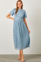 Dusty Blue Lace Dress Dress Hayden LA- Tilden Co.