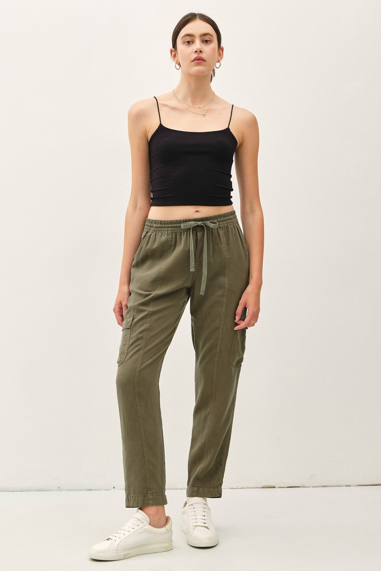 Ryder Tencel Cargo Jogger Pants Small / Dark Olive Small Dark Olive Casual Pants Be Cool- Tilden Co.