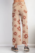 Daisy Print Washed Twill Pants Casual Pants Easel- Tilden Co.
