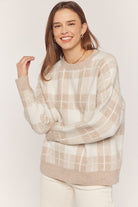 Plaid Pullover Sweater    Sweater Tea n Rose- Tilden Co.