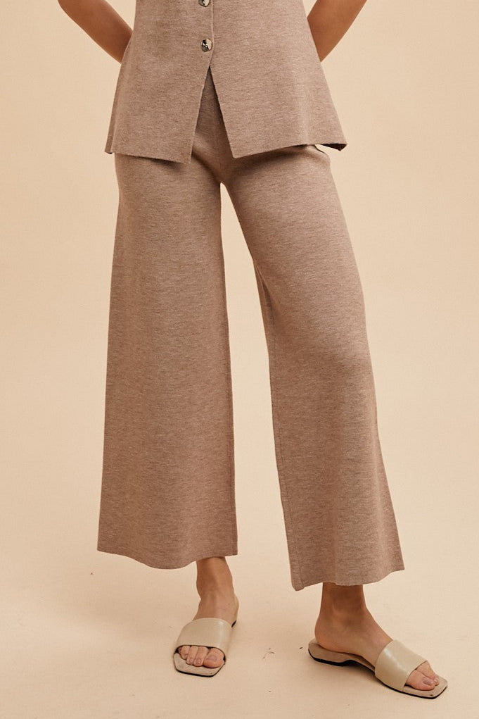 Soft Stretch Wide Leg Sweater Pant Vest AnnieWear- Tilden Co.