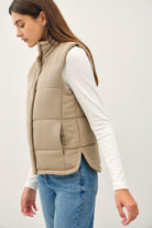 Suede-Like Puffer Vest    vest Be Cool- Tilden Co.