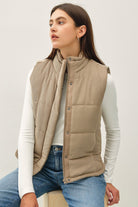 Suede-Like Puffer Vest    vest Be Cool- Tilden Co.