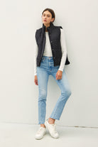 Suede-Like Puffer Vest Small / Black Small Black vest Be Cool- Tilden Co.