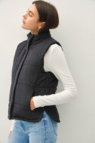 Suede-Like Puffer Vest    vest Be Cool- Tilden Co.