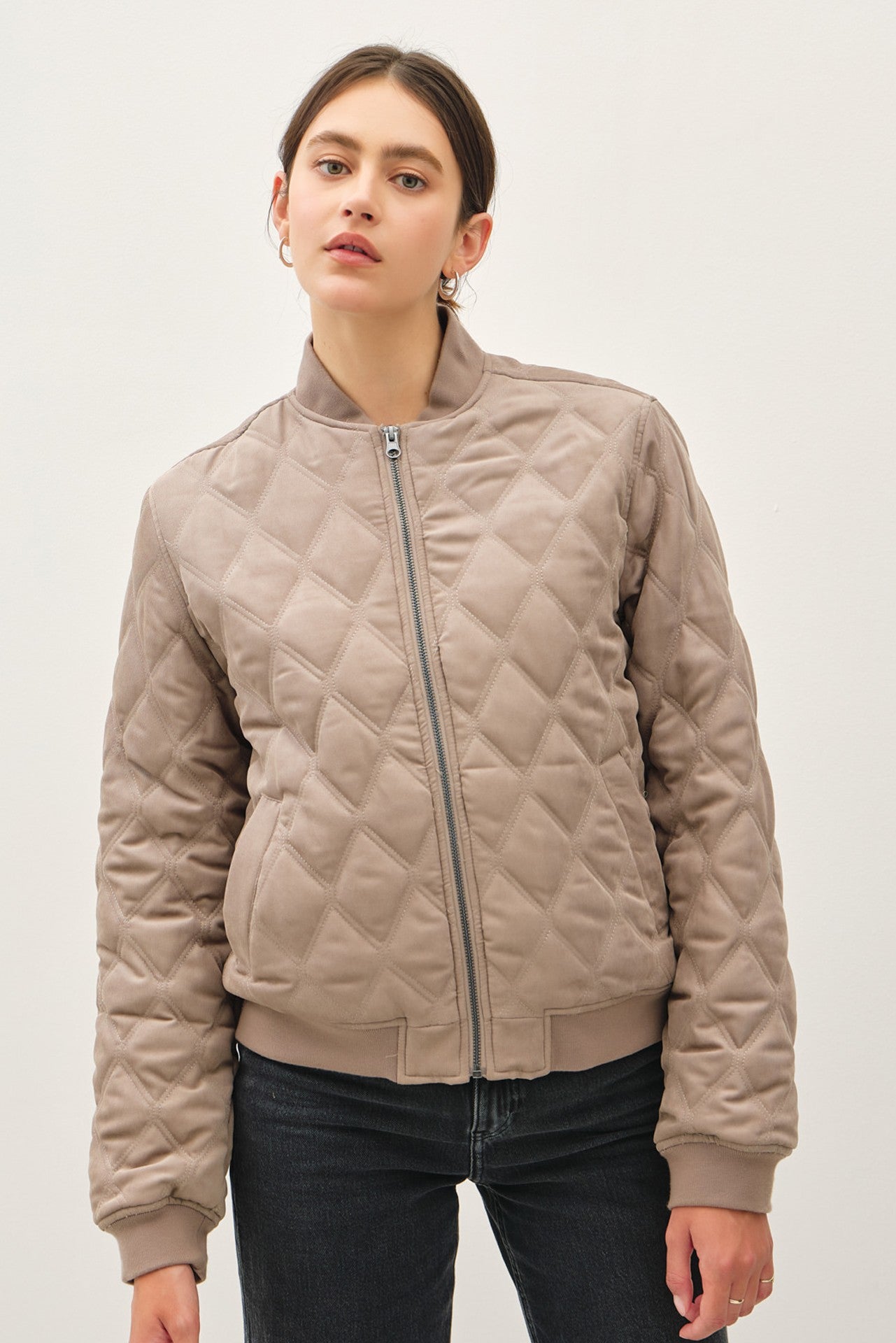 Diamond Quilter Bomber Jacket    Coats & Jackets Be Cool- Tilden Co.