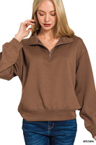 Cloudline Scuba Half-Zip Pullover half zip pullover Zenana- Tilden Co.