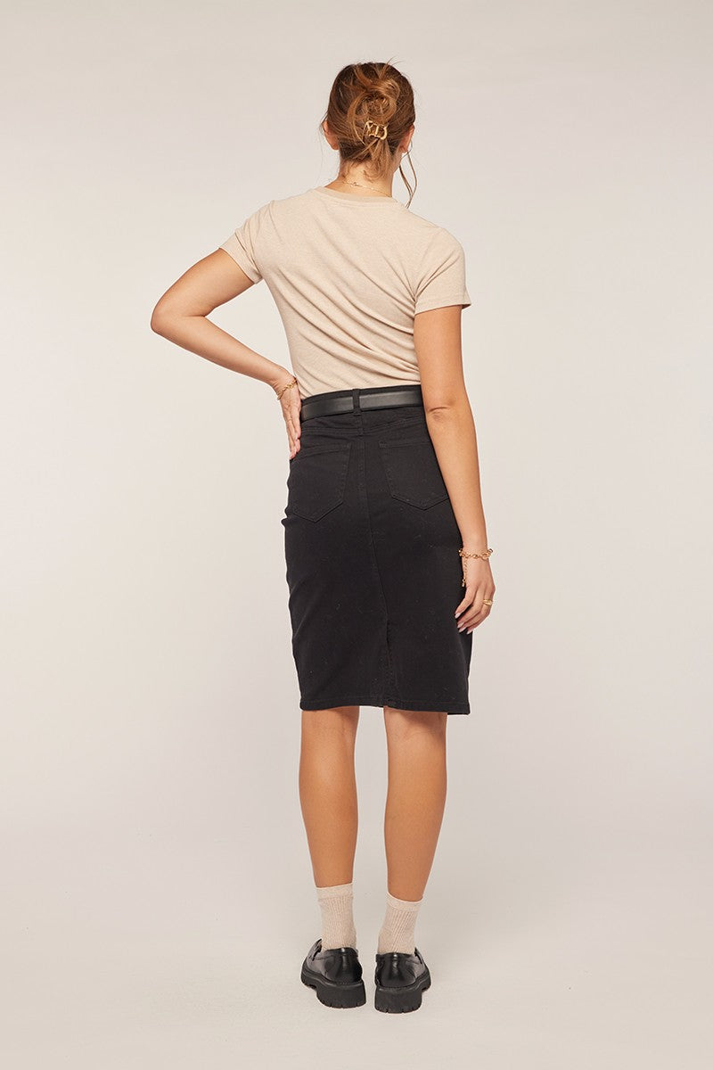 The City Chic Midi Skirt jeans Tea n Rose- Tilden Co.