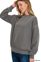 Everyone's Favorite Pullover Ash Black / Small Ash Black Small Sweatshirt Zenana- Tilden Co.