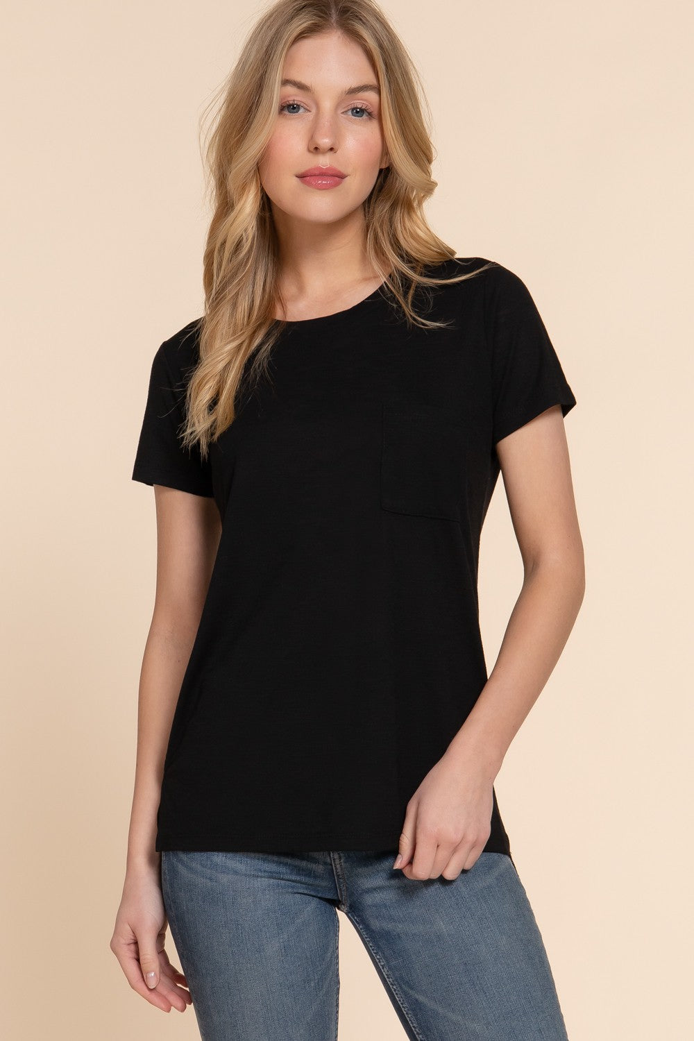 Basic Slub Knit Tee with Pocket Shirts & Tops Active Basic- Tilden Co.