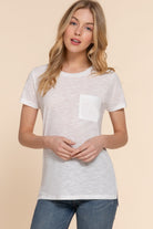 Basic Slub Knit Tee with Pocket Shirts & Tops Active Basic- Tilden Co.