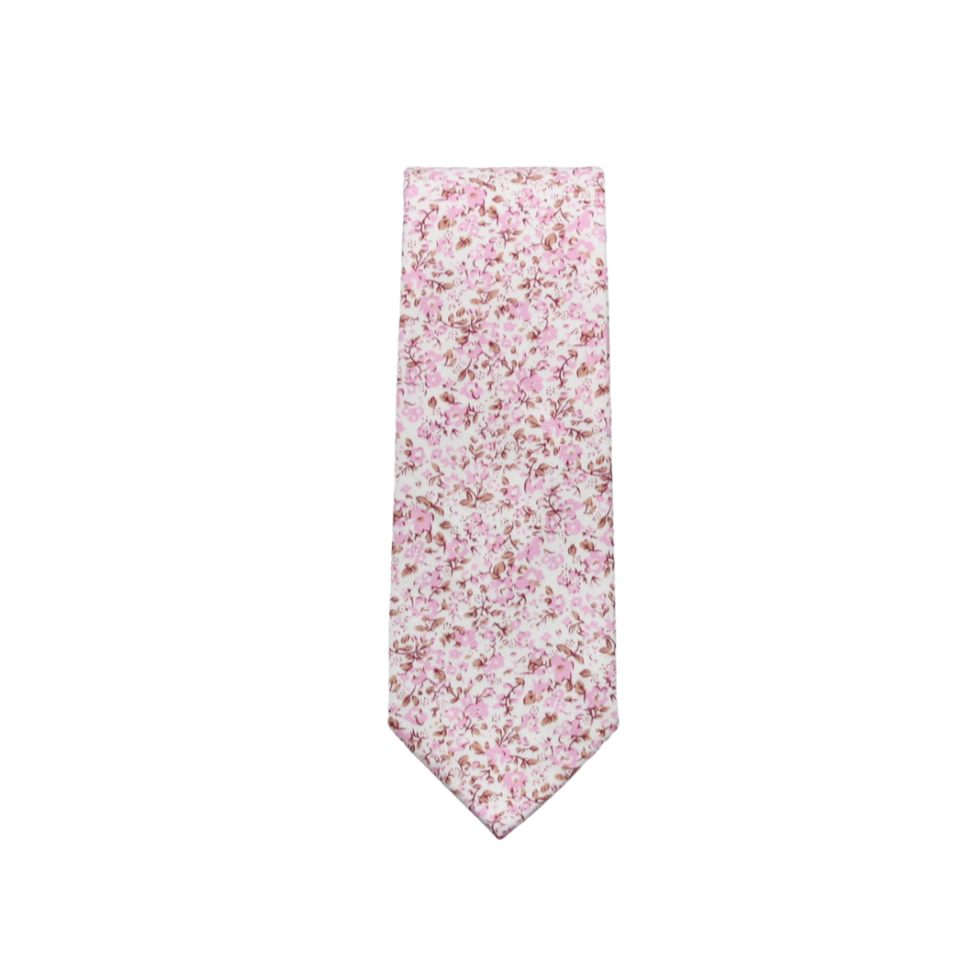 Blaine Pink Floral Skinny Tie    necktie Tie Mood- Tilden Co.