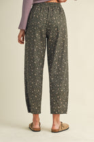 Ditsy Print Drawstring Barrel Leg Loose Pants Casual Pants AnnieWear- Tilden Co.