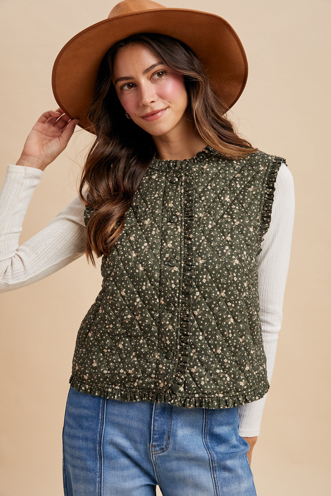 Meadow Charm Quilted Vest vest AnnieWear- Tilden Co.