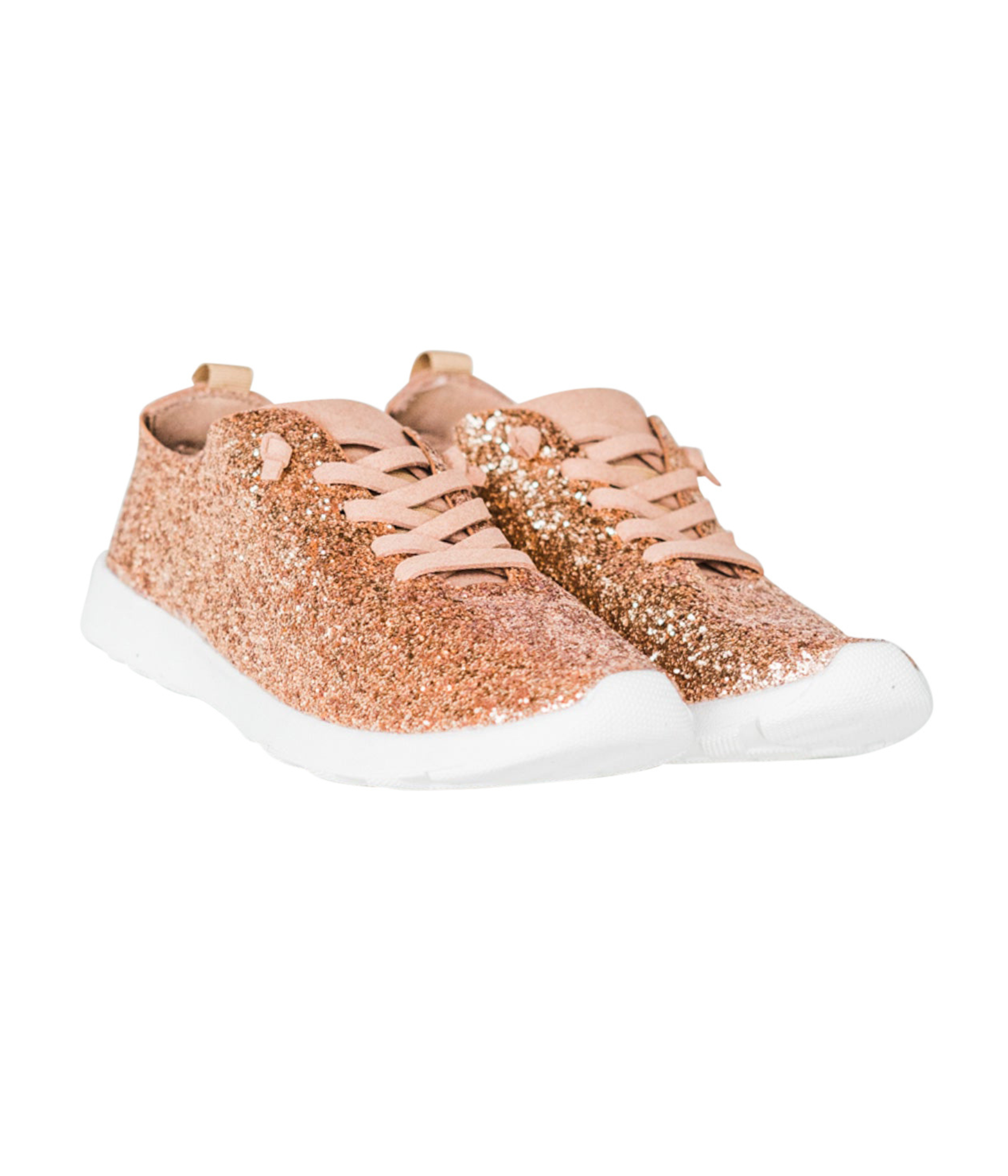Mayo Glitter Sneaker in Rose Gold 120 Sneakers Naughty Monkey- Tilden Co.