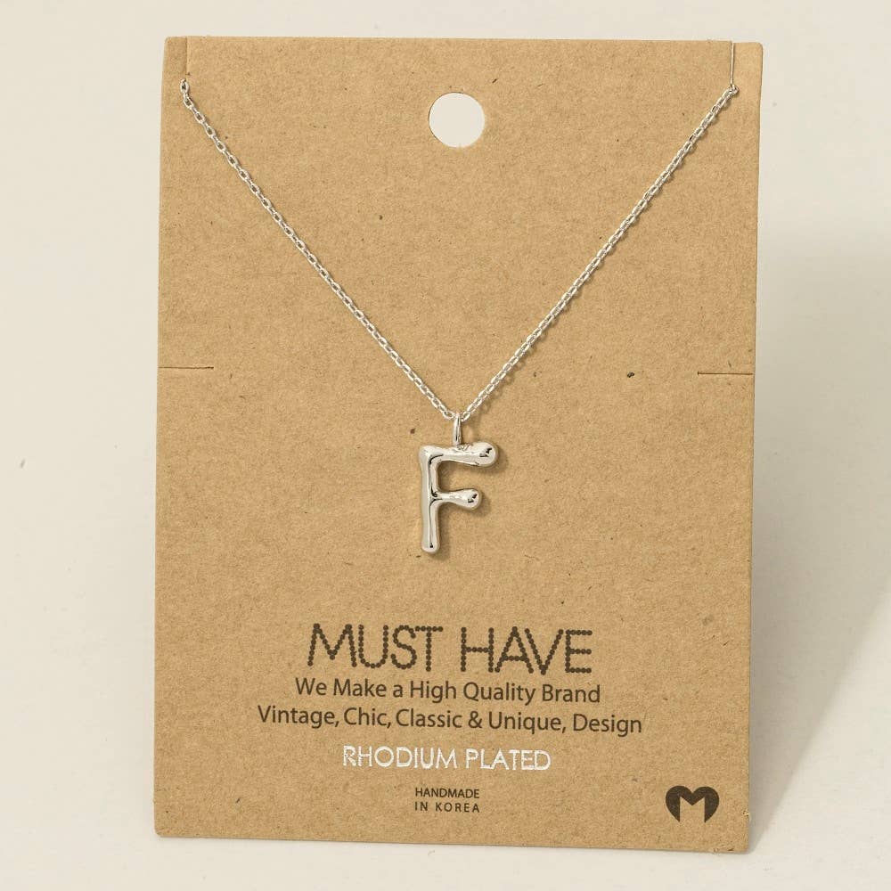 Bubble Letter Necklace Necklace Fame Accessories- Tilden Co.