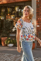 Floral Embroidered Two Way Off The Shoulder Blouse Blouse so me- Tilden Co.