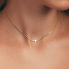 18K STAINLESS STEEL TARNISH FREE CROSS NECKLACE | 40NK9420 GOLD GOLD necklace JOSSLYN by wall to wall- Tilden Co.