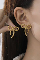 18K Stainless Steel Bow Stud Earrings JOSSLYN by wall to wall- Tilden Co.