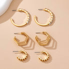 Baguette Geo Hoop Trio Earrings | 80E61782 JOSSLYN by wall to wall- Tilden Co.