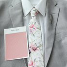 Keira Dusty Rose Floral Tie & Pocket Square Set    necktie Tie Mood- Tilden Co.