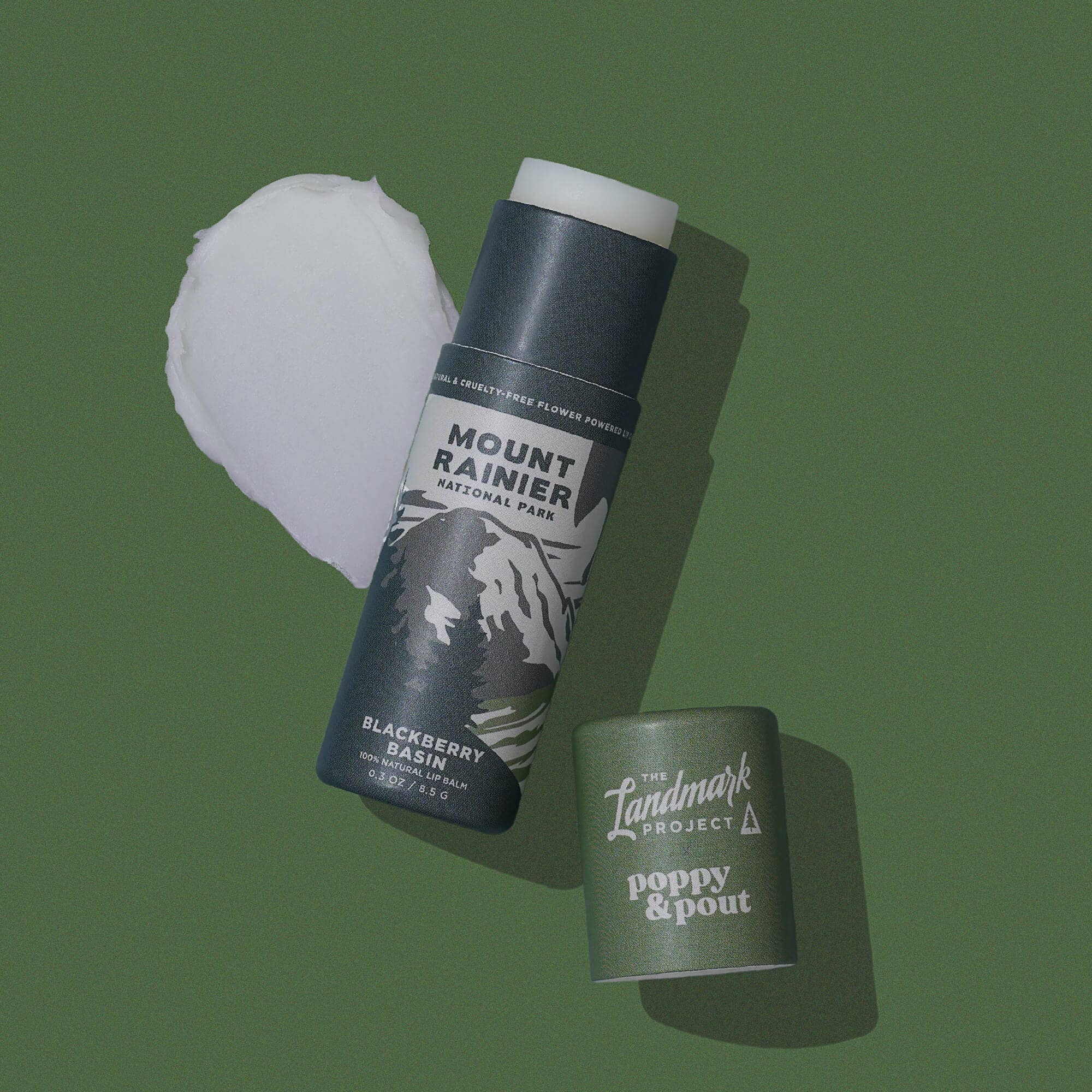 The Landmark Project, Lip Balm, Mount Rainier Blackberry Basin Poppy & Pout- Tilden Co.