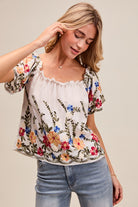 Floral Embroidered Two Way Off The Shoulder Blouse Blouse so me- Tilden Co.