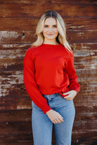 Slouchy Sweater in Red    Shirts & Tops Mikarose- Tilden Co.